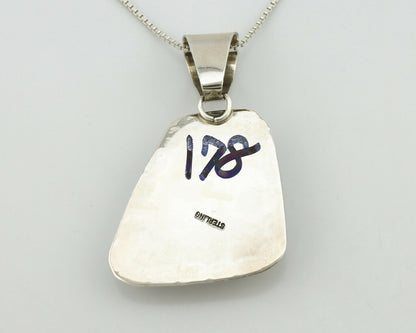 Navajo Pendant .925 Silver Blue Green Turquoise Native Artist C.80's