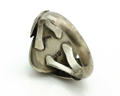 Navajo Ring .925 Silver Kingman Turquoise Native American Artist C.1980's