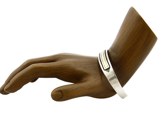 Navajo Bracelet .925 Silver & 14k Solid Gold MM Rogers and TAS Cuff C.80's