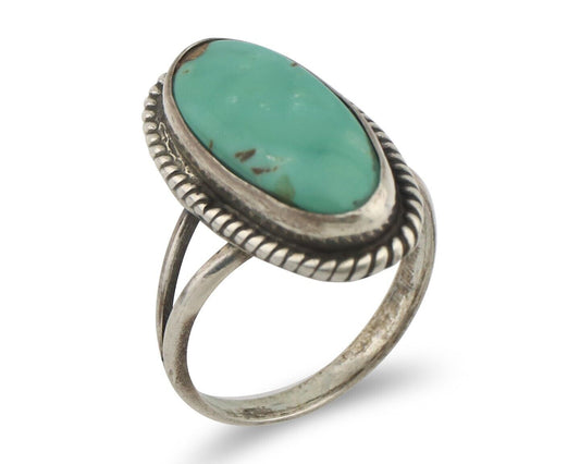 Navajo Handmade Ring 925 Silver Arizona Turquoise Native Artist C.80's
