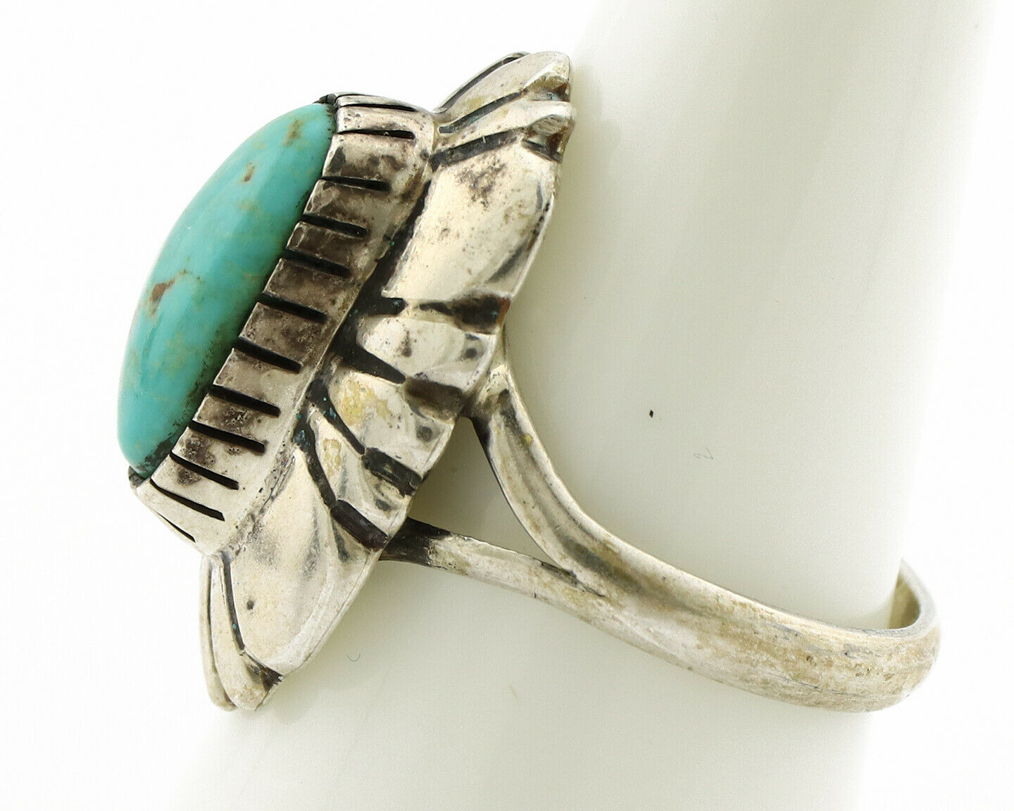 Navajo Ring .925 Silver Arizona Turquoise Signed M Montoya C.80's