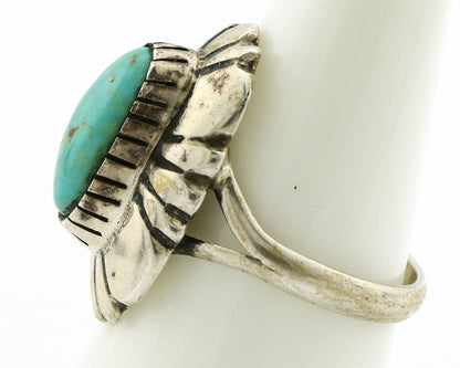 Navajo Ring .925 Silver Arizona Turquoise Signed M Montoya C.80's