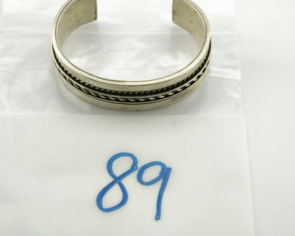 Navajo Bracelet .925 Silver SOLID Handmade Signed Artist Tom Hawk Circa 1980's