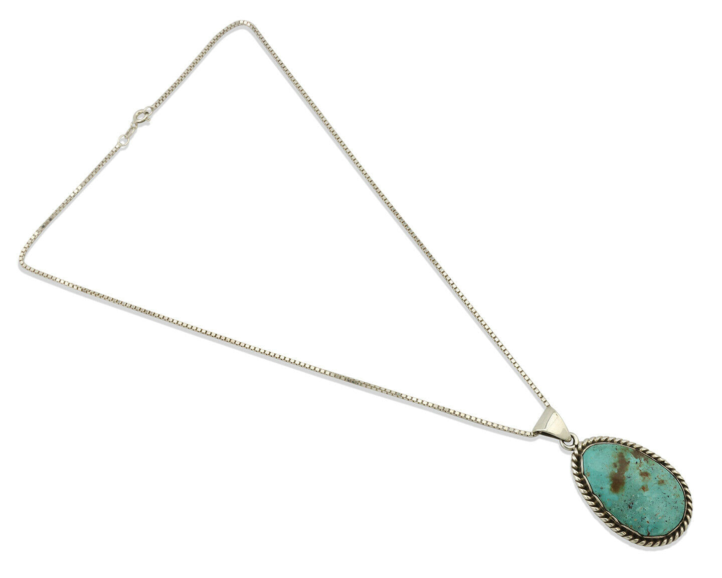 Navajo Handmade Pendant Necklace .925 Silver Artist Signed Sunrise C.80's