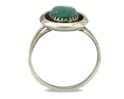 Navajo Ring .925 Silver Royston Turquoise Native American Artist Handmade C.80's