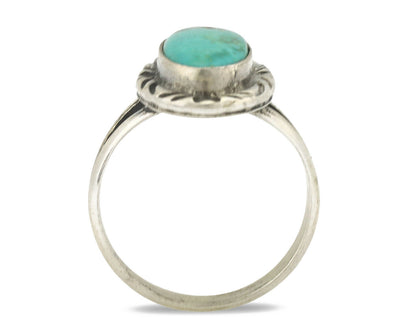 Navajo Ring .925 Silver Kingman Turquoise Native Artist Signed C.80's