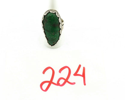 Navajo Ring .925 Silver Colorado Slab Turquoise Native American Artist C.1980's
