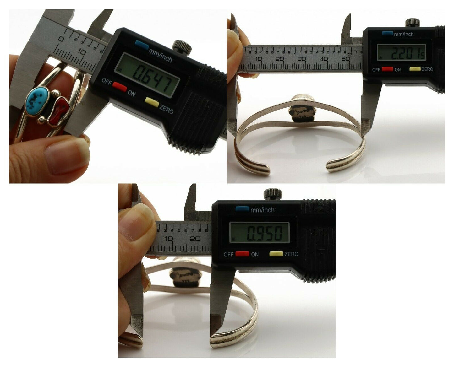 Navajo Bracelet .925 Silver Turquoise & Coral Artist Native American C.1980's