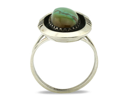 Navajo Ring .925 Silver Kingman Turquoise Native Artist C.1980's