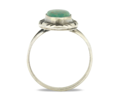 Navajo Ring .925 Silver Kingman Turquoise Native Artist Signed C.80's