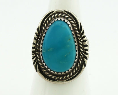 Navajo Ring .925 Silver Blue Turquoise Native American Artist C.1980's