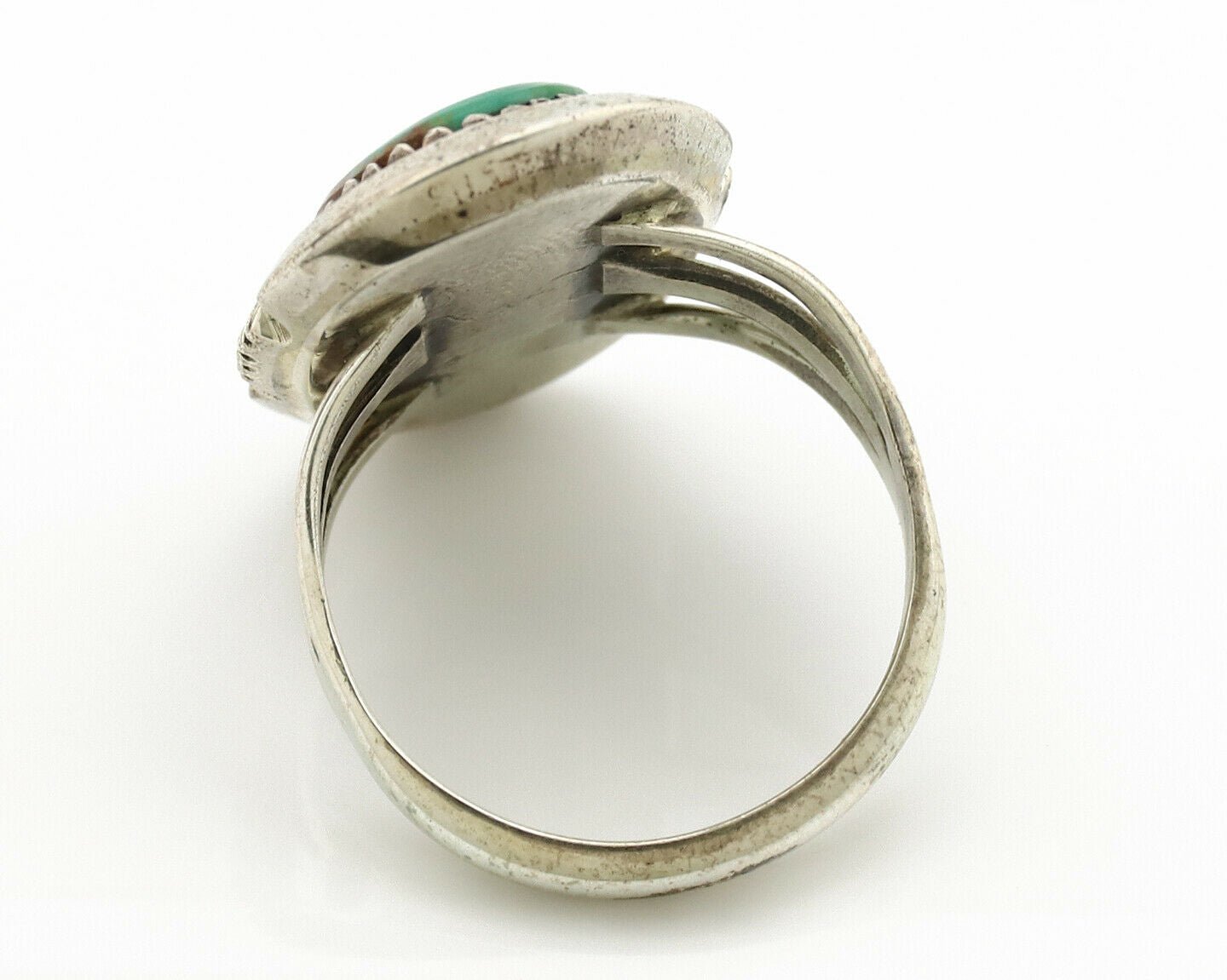 Navajo Ring .925 Silver Royston Turquoise Native American Artist C.1980's