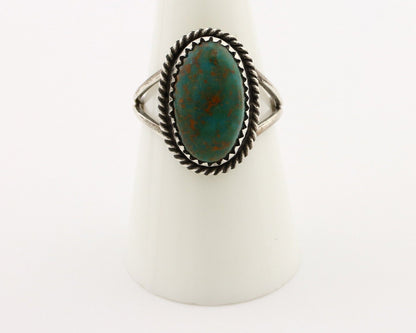 Navajo Handmade Ring 925 Silver Kingman Turquoise Artist Signed MC C.80's