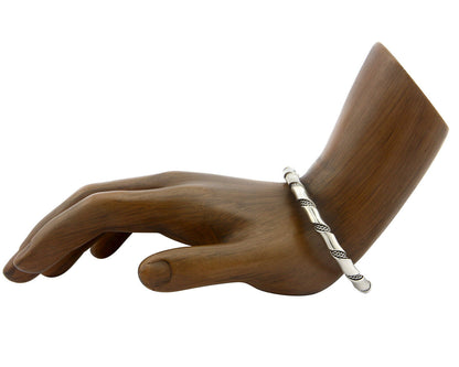 Navajo Bracelet .925 SOLID Silver Handmade Artist Tahe Circa Late 1980's