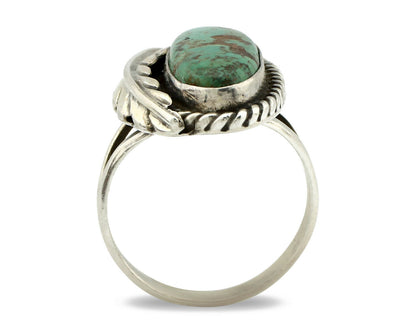 Navajo Ring .925 Silver Turquoise Mountain Signed Artist Apache C.80's