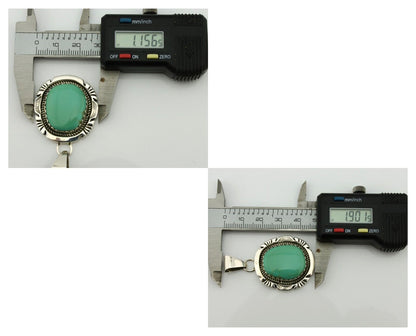 Navajo Necklace .925 Silver Arizona Turquoise Signed Jon McCray C.1980's