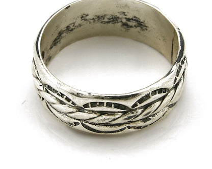 Women's Navajo Handmade Ring .925 Sterling Silver Hand Stamped C.80's