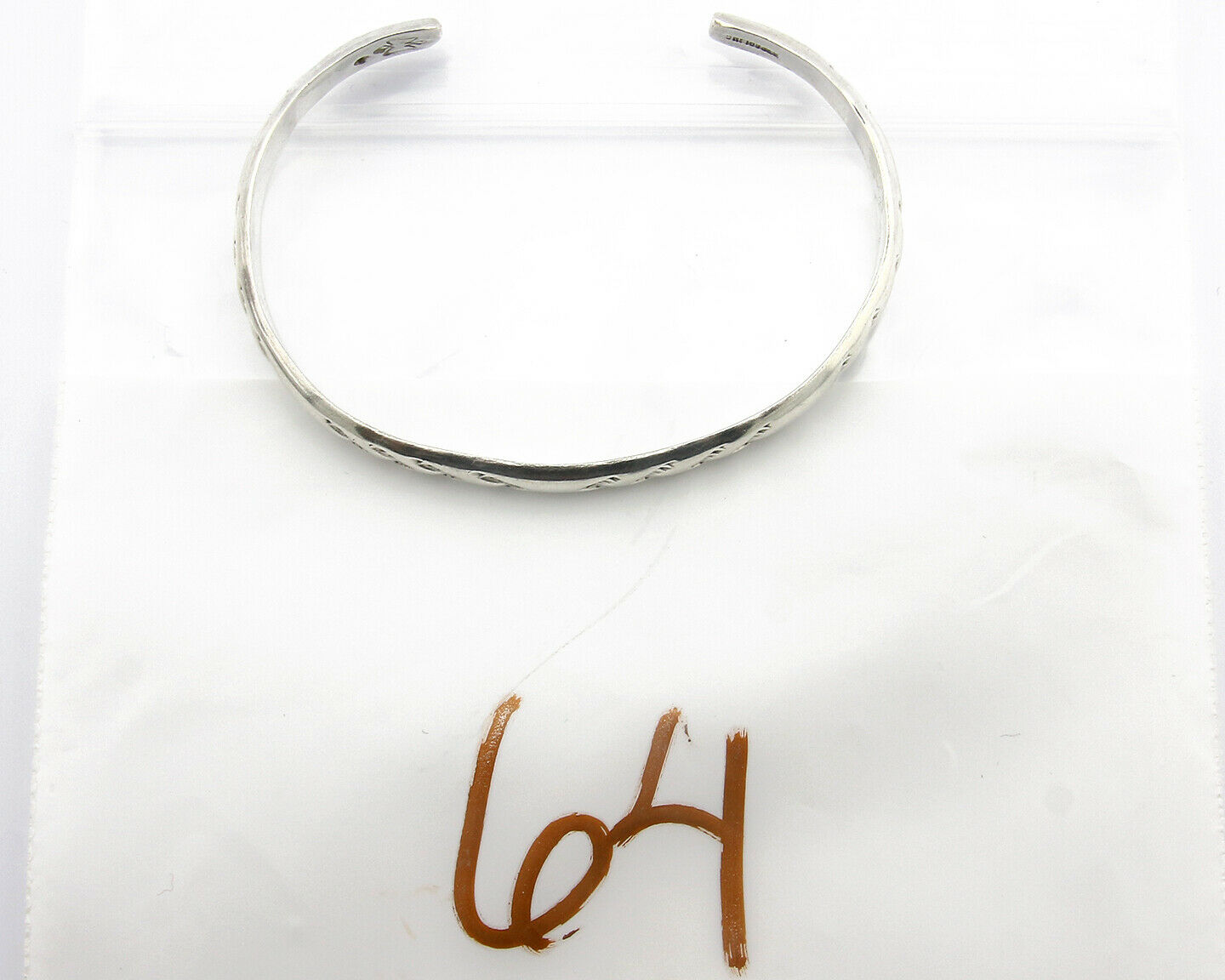 Navajo Bracelet .925 Silver Hand Stamped Arrow Head Artist Montoya C.80's