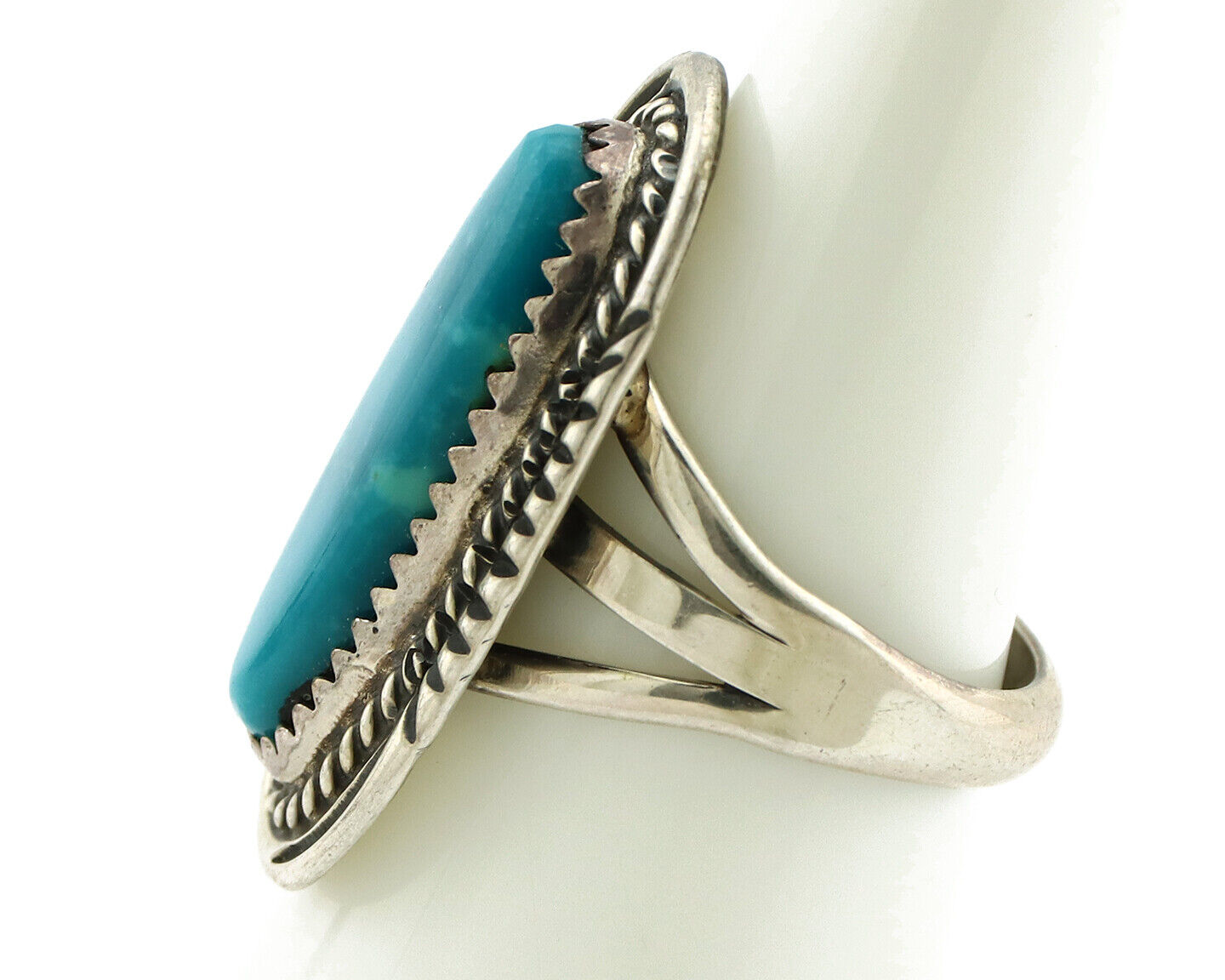 Navajo Ring 925 Silver Turquoise Mountain Artist Signed M Begay C.80's