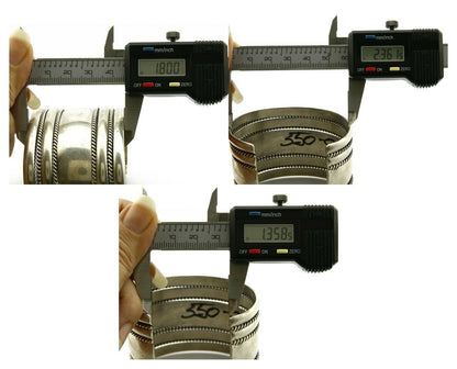 Navajo Bracelet .925 Silver SOLID Handmade Signed Artist Tom Hawk Circa 1980's