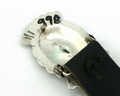 Navajo Concho Belt .925 Silver Hand Stamped Signed Marcella James C.80's