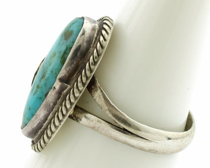Navajo Ring .925 Silver Blue Turquoise Native American Artist C.1980's