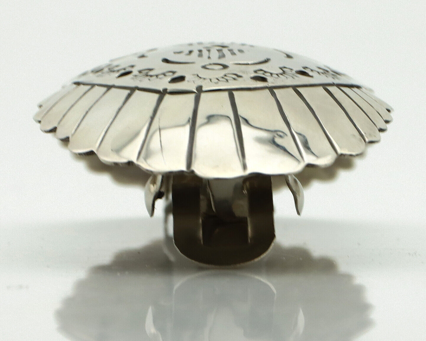 Navajo Hair Clip Barrette .925 Silver Hand Stamped Artist C Montoya C80s