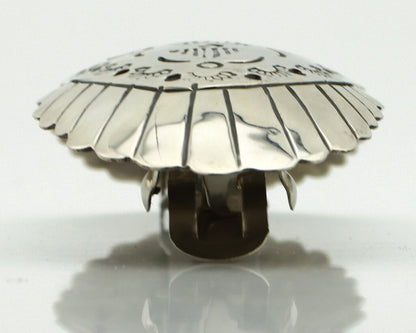 Navajo Hair Clip Barrette .925 Silver Hand Stamped Artist C Montoya C80s