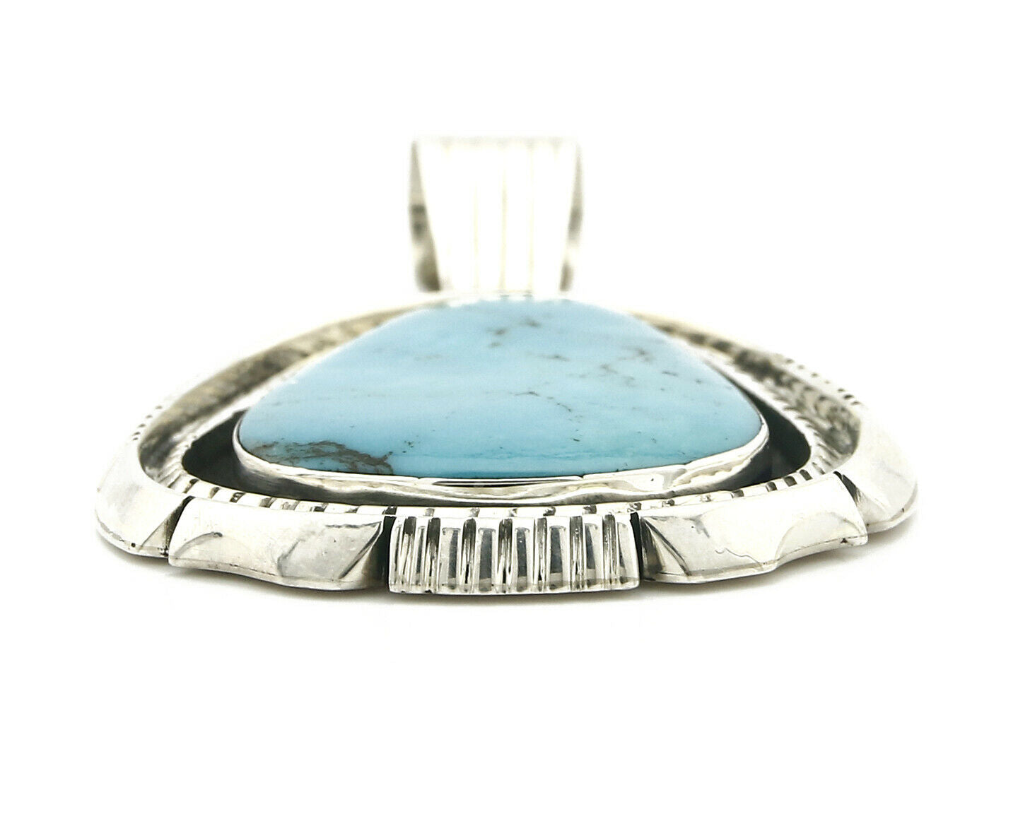 Women's Navajo Pendant Turquoise .925 Silver Handmade Artist BP