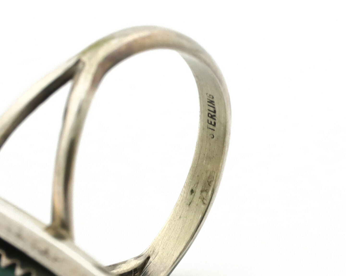 Navajo Ring .925 Silver Turquoise Mountain Native American C.80's