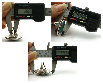 Navajo Ring .925 Silver Blue Turquoise Native American Artist Handmade C.80's