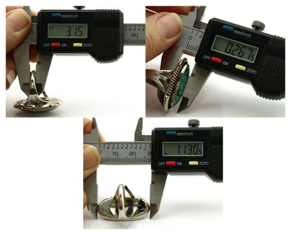 Navajo Ring .925 Silver Spiderweb Turquoise Native American Artist C.1980's