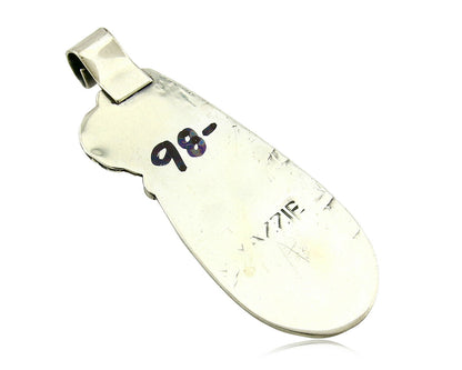 Navajo Pendant .925 Silver Real Natural Pink Mussel Signed Yazzie C.80's