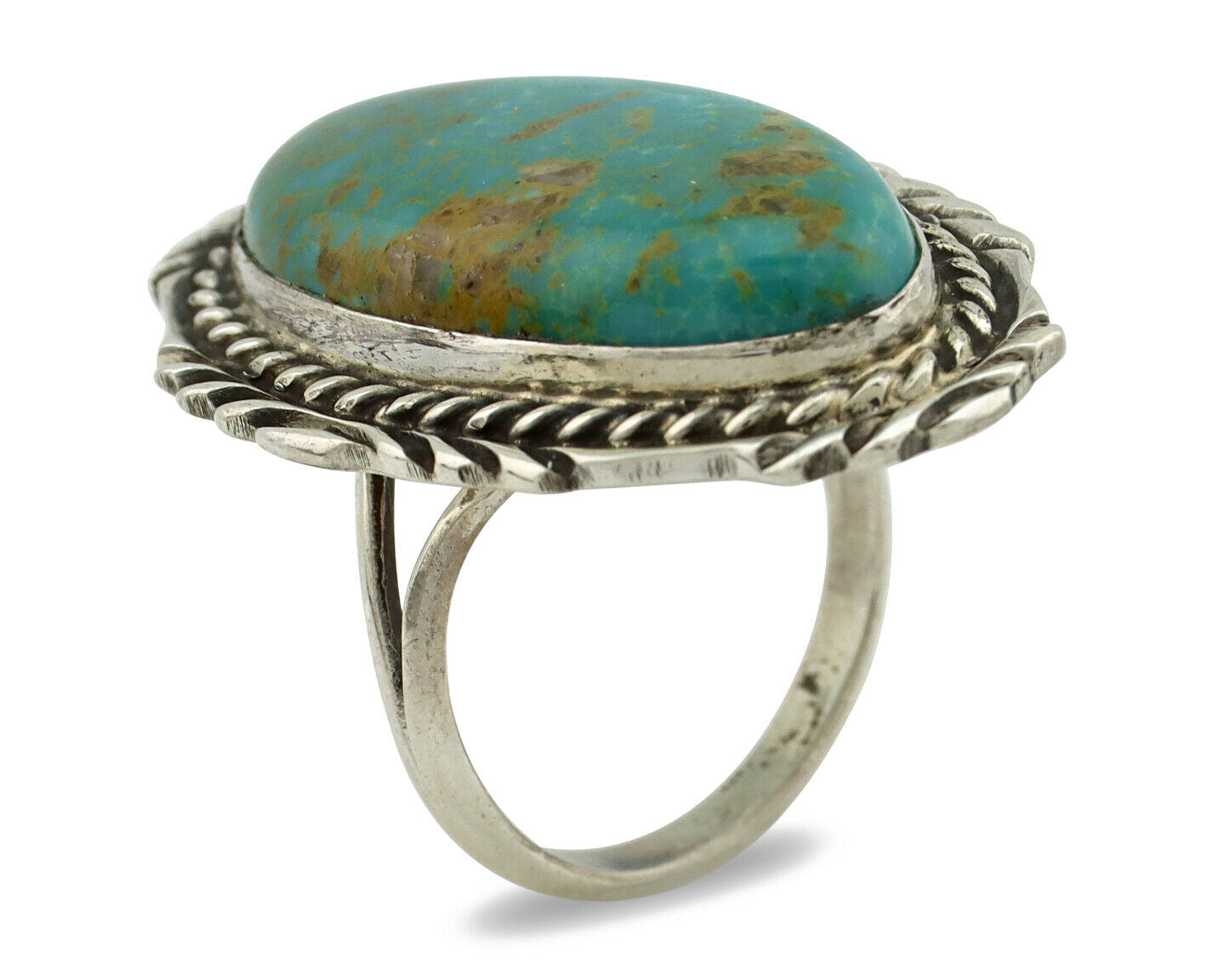 Navajo Ring .925 Silver Blue Southwest Turquoise Artist Billy Eagle C.80's