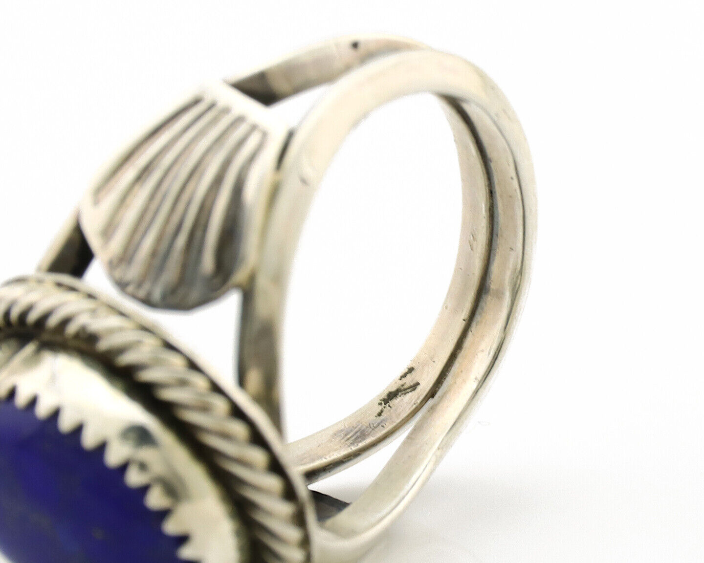 Navajo Ring 925 Silver Natural Handmade Natural Lapis Native American Artist C80