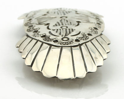 Navajo Hair Clip Barrette .925 Silver Hand Stamped Artist Signed C Montoya C80s