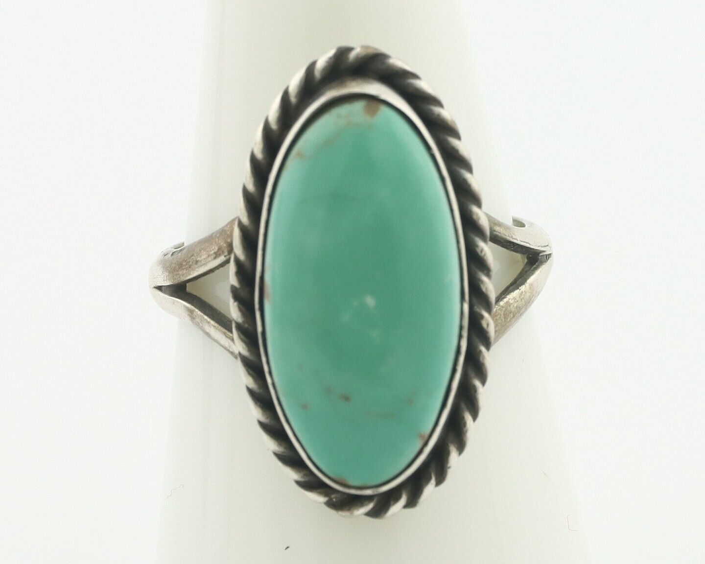 Navajo Ring .925 Silver Natural Blue Turquoise Native American Artist C.80's