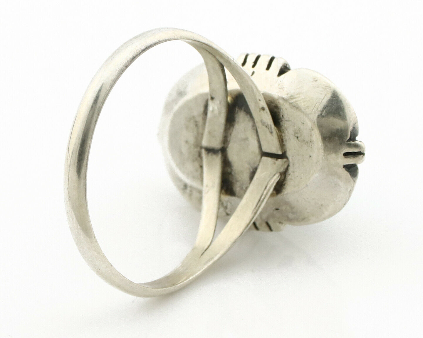 Navajo Ring .925 Silver Kingman Turquoise Handmade Native American Artist C.80's