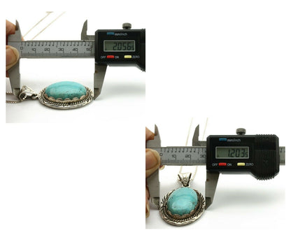 Navajo Handmade Pendant Necklace .925 Silver Artist Signed Sunrise C.80's