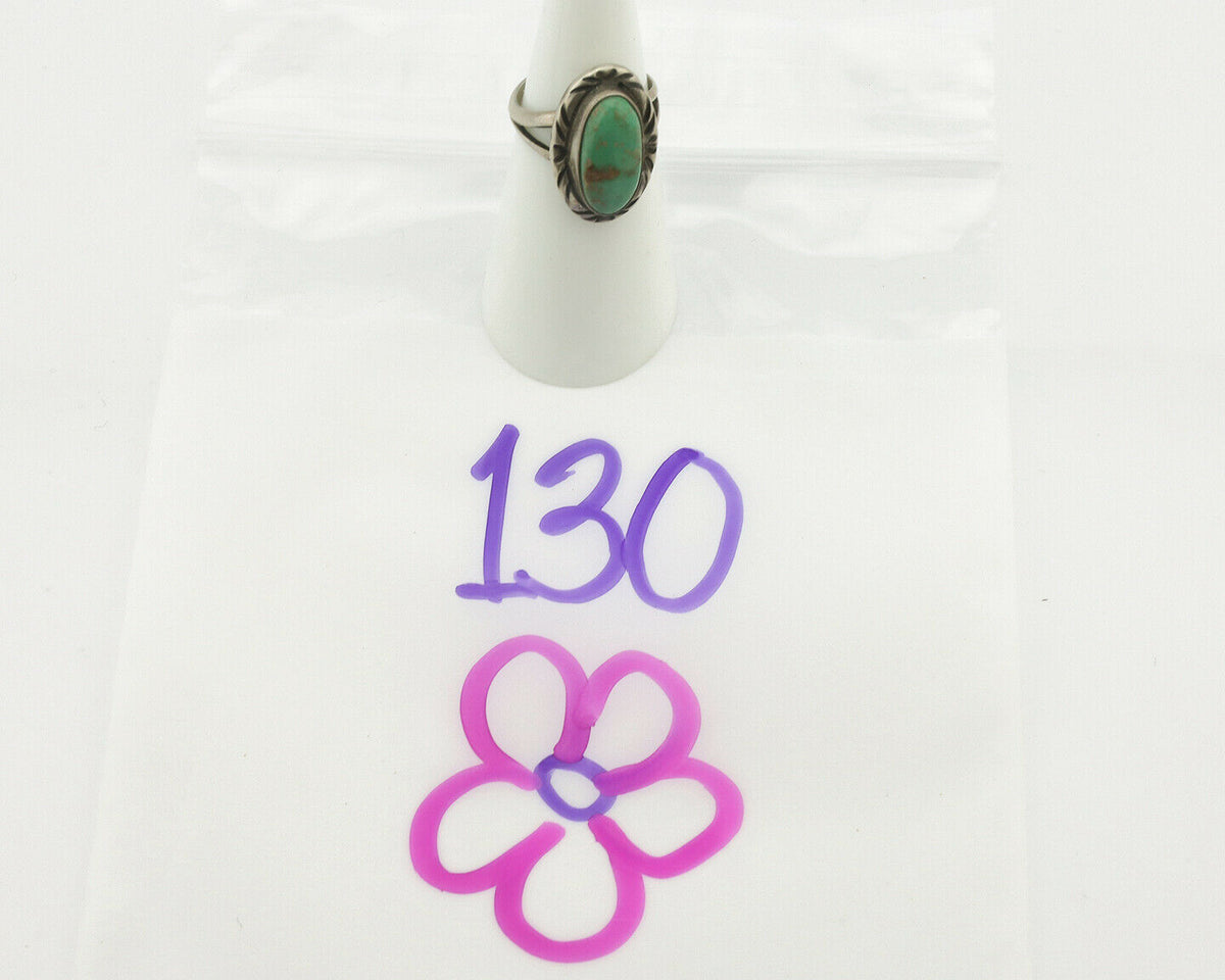 Navajo Ring .925 Silver Natural Turquoise Artist Signed Native American C.80's