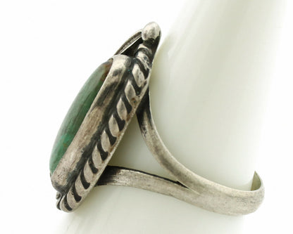 Navajo Ring .925 Silver Kingman Turquoise Artist Signed Sun C.1980's