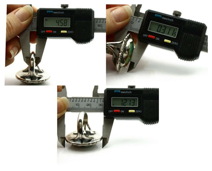 Navajo Ring .925 Silver Natural Green Turquoise Signed Apache C.80's