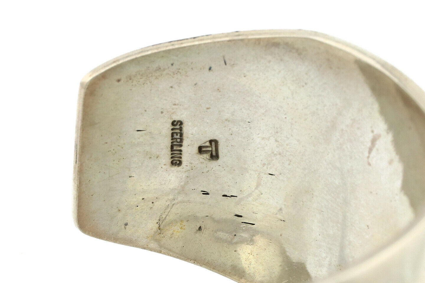 Navajo Bracelet .925 Silver Overlay Bagger Paw Signed Artist Floyd Namingha C90s