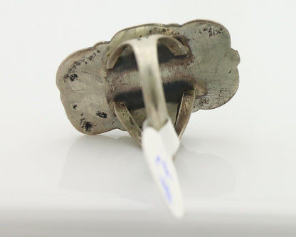 Navajo Ring .925 Silver Manassas Turquoise Native American Artist C.80's