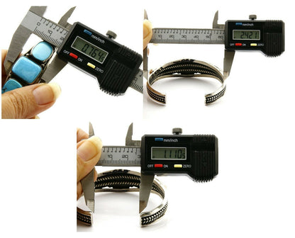 Women's Navajo Bracelet .925 Silver Turquoise Harold Becenti Cuff C.80's