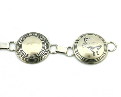 Navajo Concho Belt .925 Silver Pictograph Animal Native American C.80's