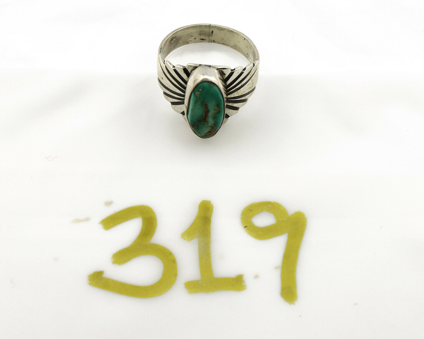 Navajo Ring .925 Silver Royston Turquoise Artist Signed Apache C.80's