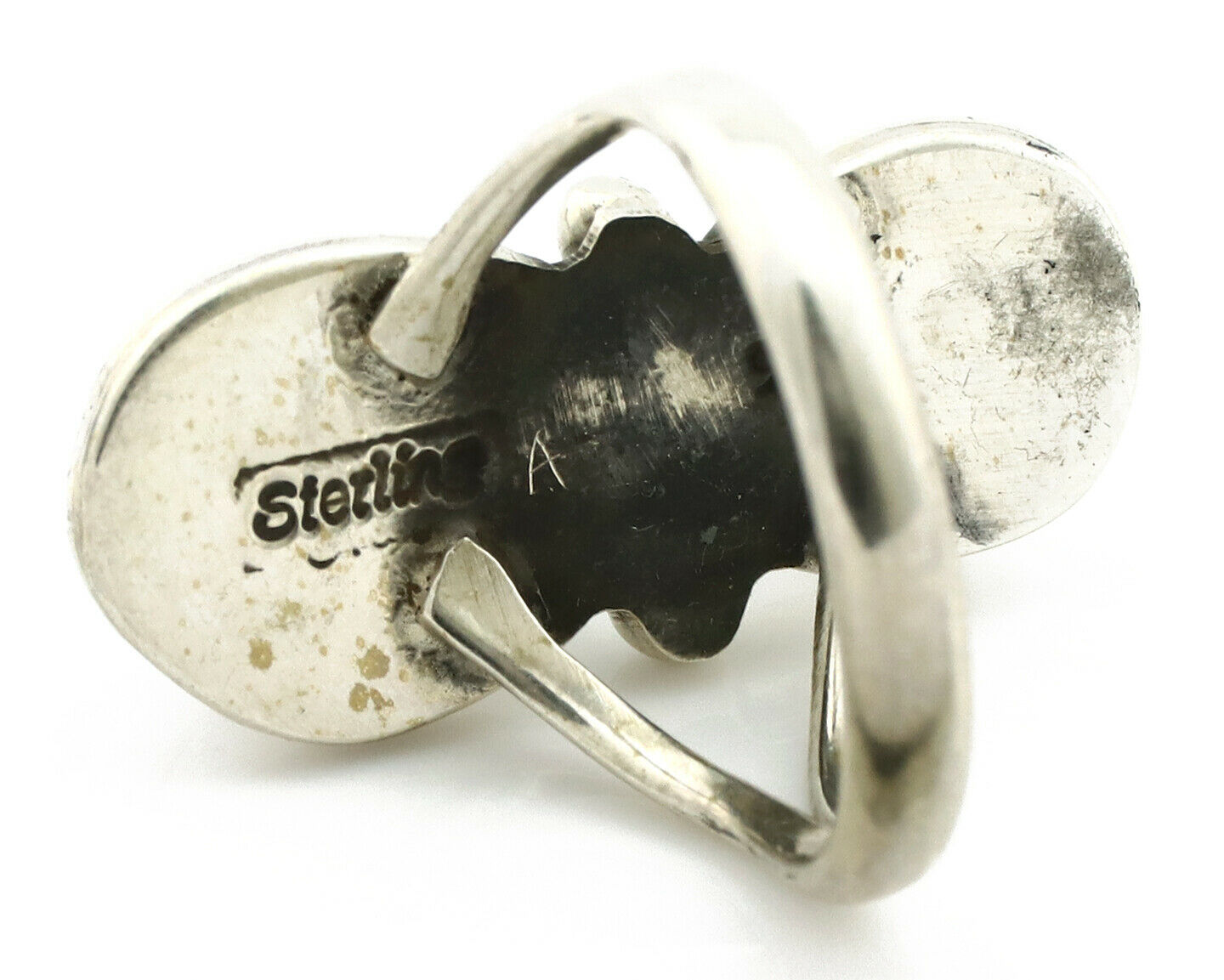 Navajo Ring .925 Silver Red Coral & Blue Turquoise Native Artist C.80's