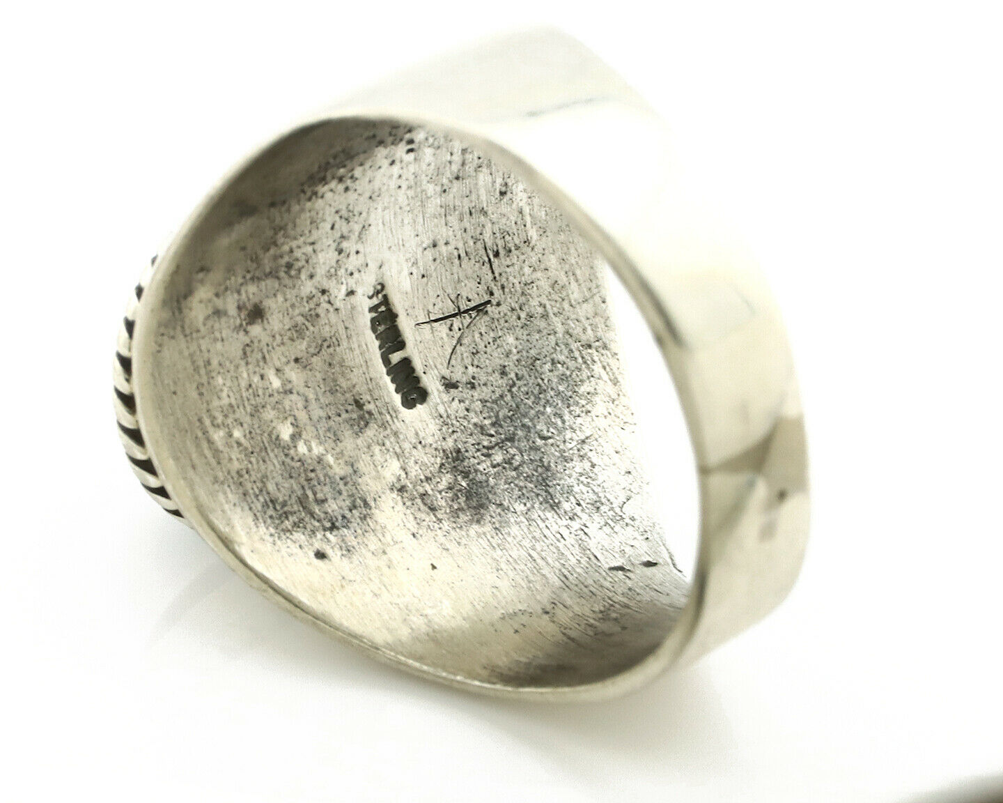 Navajo Ring .925 Silver Handmade Black Onyx Native American Artist C.80's