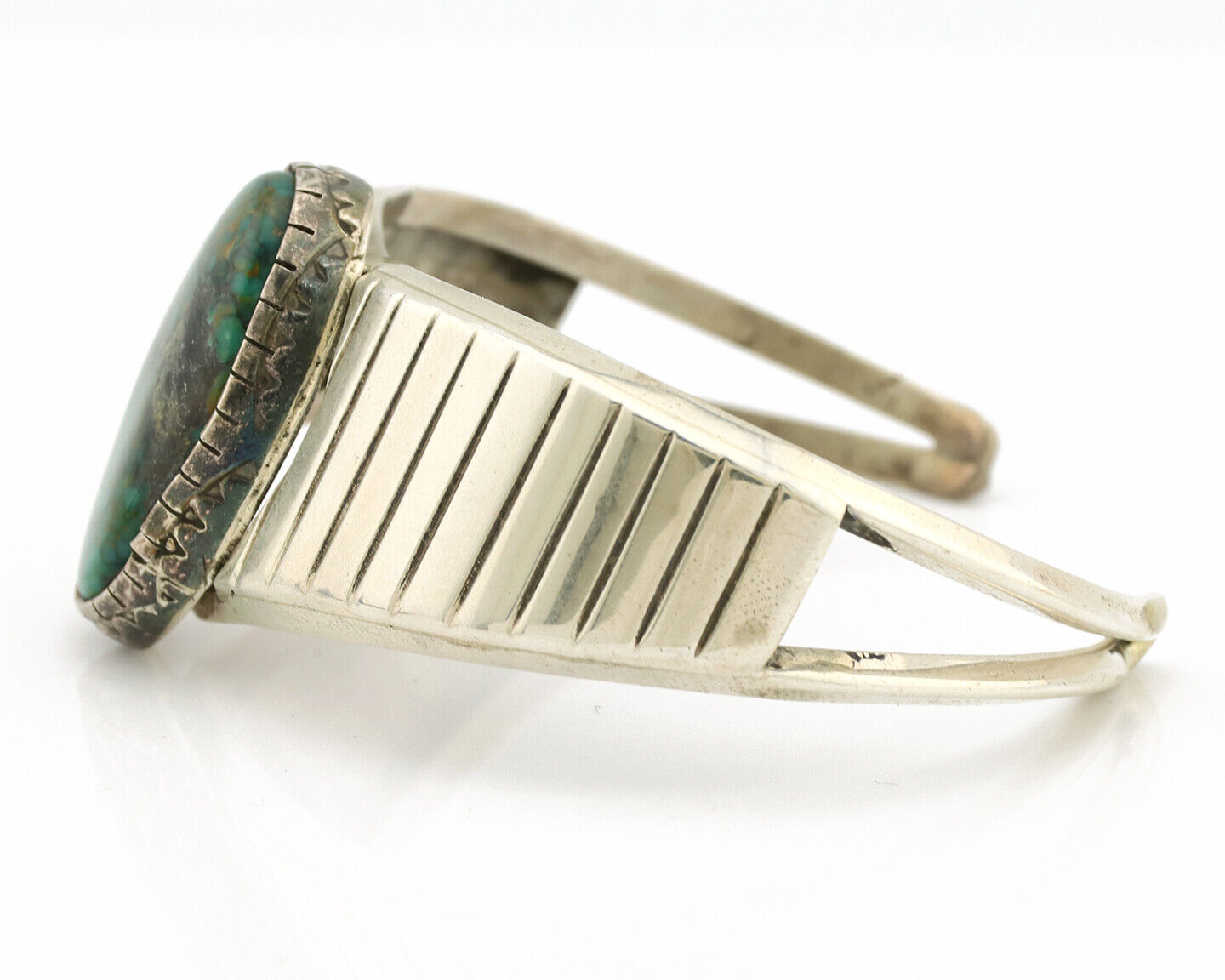 Women's Navajo .925 Silver Spiderweb Turquoise Native American Artist C.80's